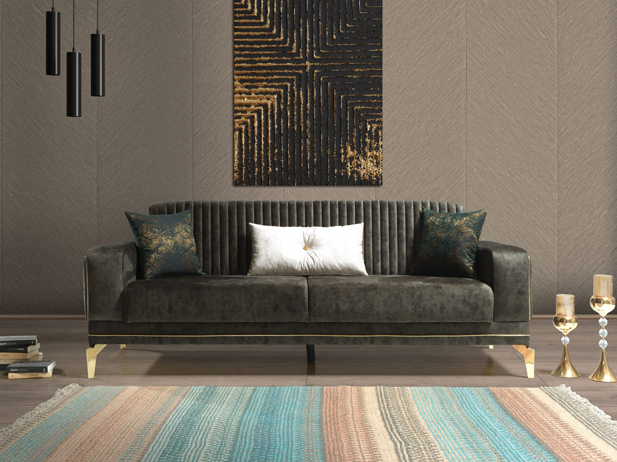 Tuana Couchgarnitur Beige Gruen 1