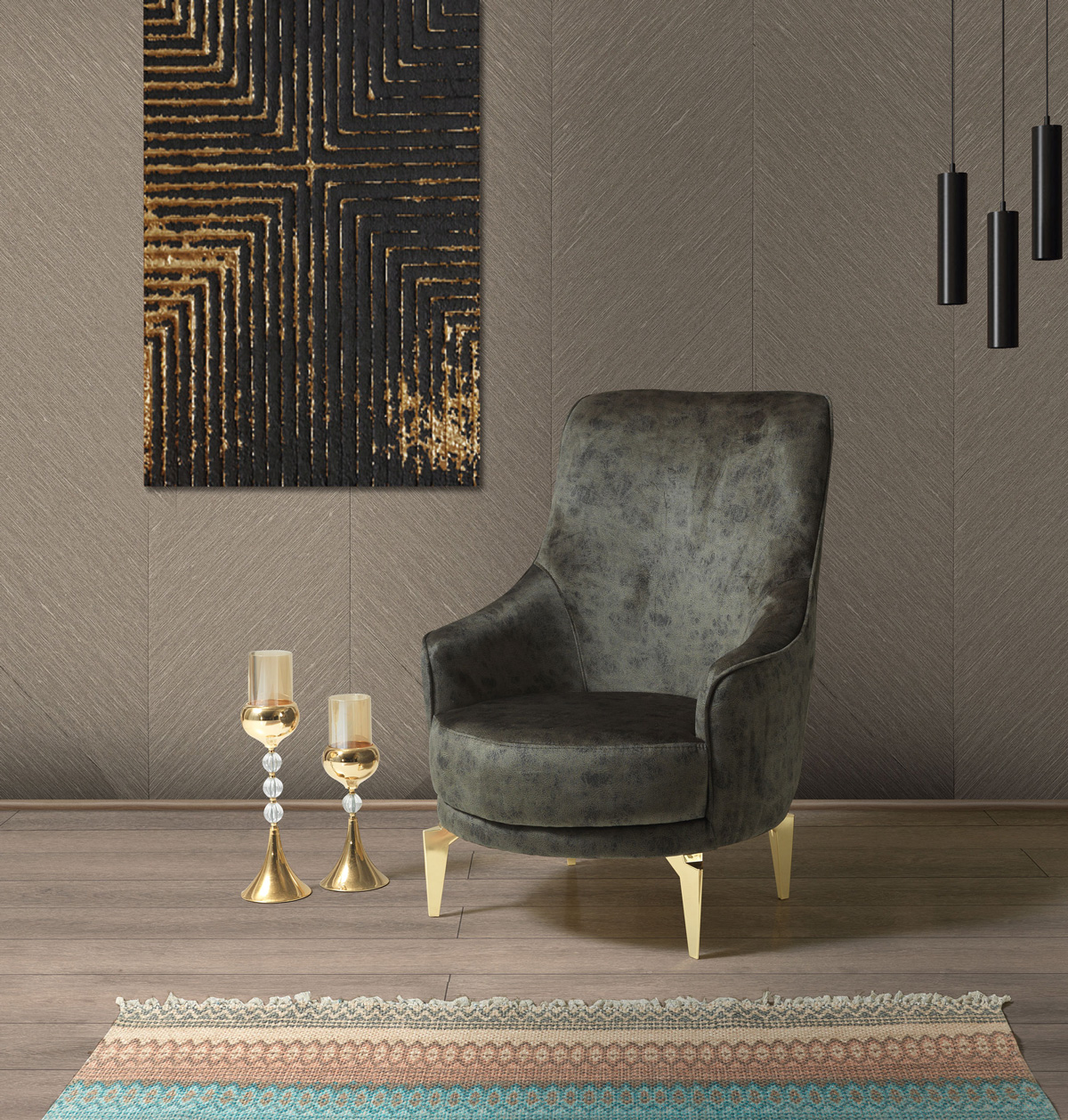 Tuana Couchgarnitur Beige Gruen 7